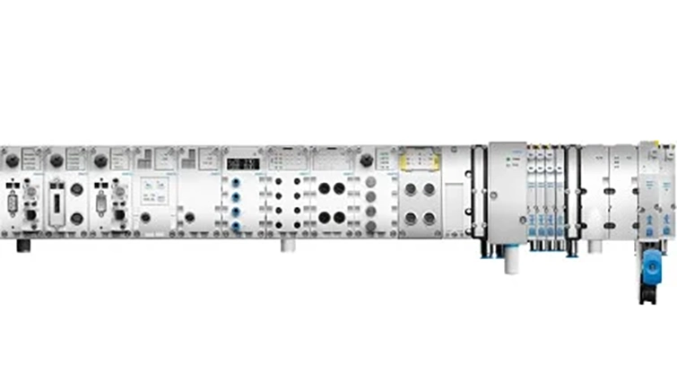 Hình 1. Với khối đầu cuối CPX của vạn cụm MPA, bạn có thể kết nối chuỗi điều khiển khí nén và điện một cách dễ dàng