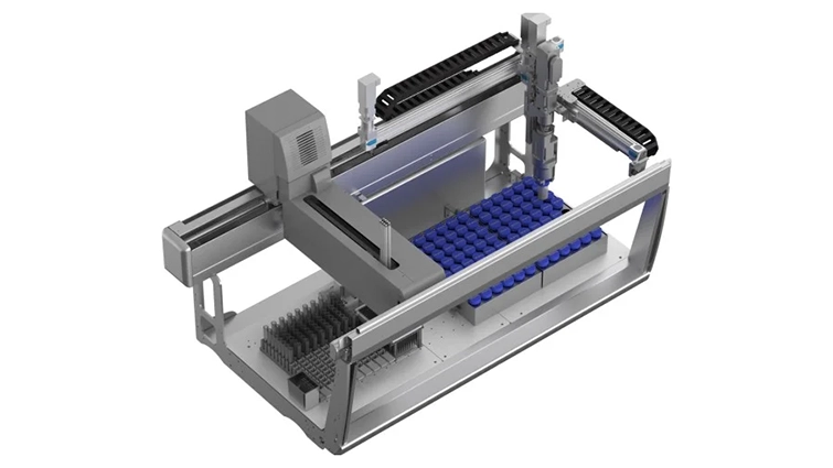 Hình 1. Trạm làm việc JANUS® G3 với mô đun kẹp và xoay dành riêng cho khách hàng và các hệ thống phụ từ Festo