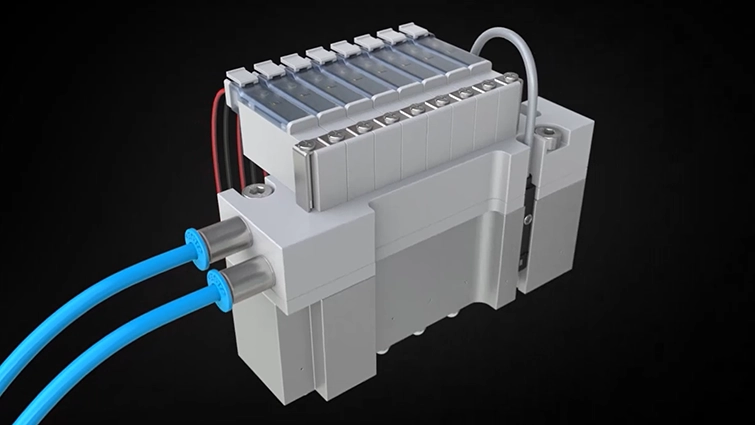 Hình 1. Hệ thống phụ sẵn sàng để cài đặt: Các ty pít tông kích hoạt các màng của chip vi lỏng.