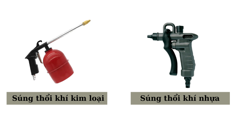 Súng thổi khí kim loại và súng thổi khí nhựa