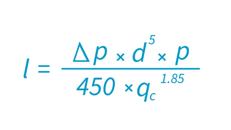 Công thức tính độ dài ống khí nén cho phép