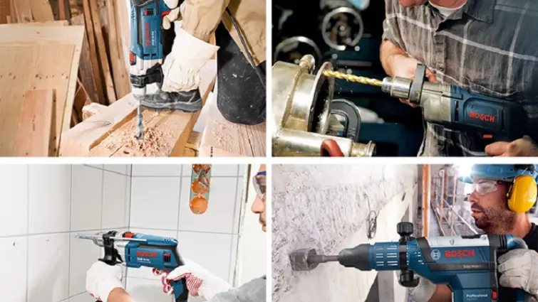 Hình 1. Ứng dụng chính của máy khoan