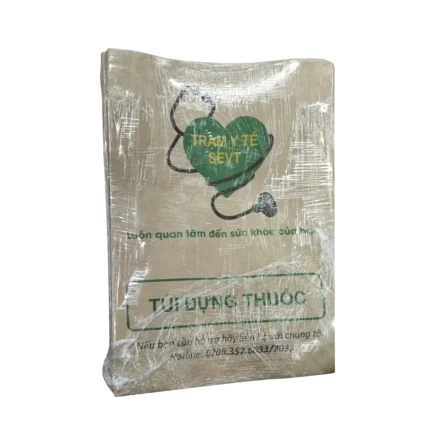 bl027440 tui giay dung thuoc giay kraft mau nau vang in theo thiet ke 100g m2 w210xl150xt50mm