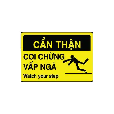 bl032322 bien canh bao can than coi chung vap nga mau vang kt20x29x60cm