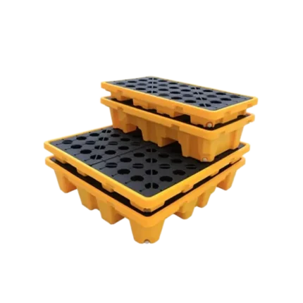 bl037483 pallet nhua chong tran spl 131315 4t hdpe mau vangden 4 thung kt1300x1300x150mm linki
