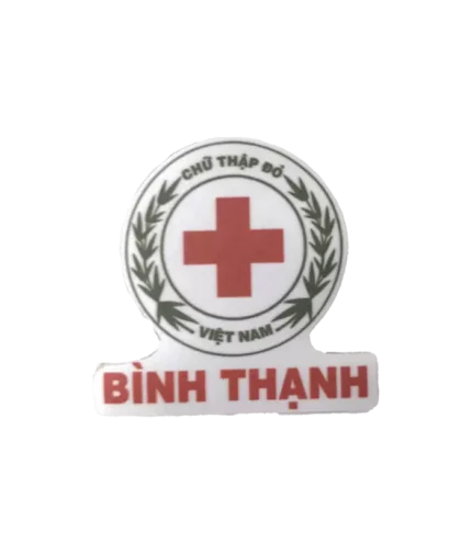 c04 - bl012950 huy hieu tron bang nhua nen trang chu thap do d44mm