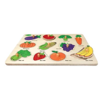 Đồ chơi gỗ tranh ghép rau củ, 60612, Winwintoys