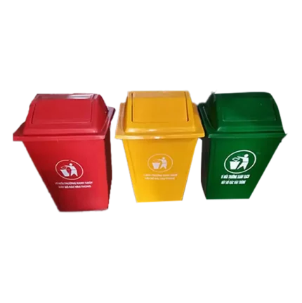 c05 - bl012793 thung rac nhua composite mau do 60l nap bap benh de da