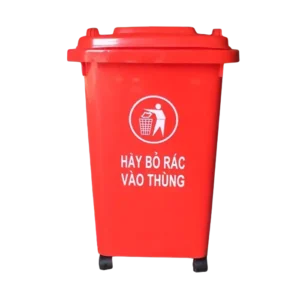 bl030458 thung rac don co nap va banh xe 80l hdpe mau do kt470x470x750mm