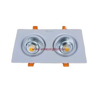 Đèn LED âm trần, AFC 318/2 LED 12W 90-265V bóng D120 góc chiếu 24 độ KT viền 160x160mm, Anfaco