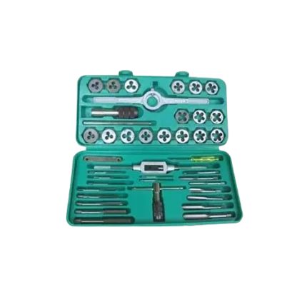 Bộ taro bàn ren, SKC40 1 dưỡng đo ren/ 1 vít dẹp/ 1 tay quay taro/ 2 tay quay chữ T/ 34 mũi taro ren trong và bàn từ M3-M12 (40 món/ bộ), SKC