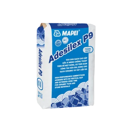 bl037901 keo dan gach goc xi mang adesilex p9 mau trang 25kg bao mapei