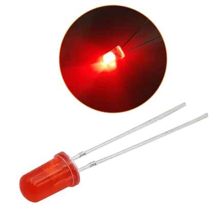 LED, phủ đỏ KT5mm (10 cái/ bộ)