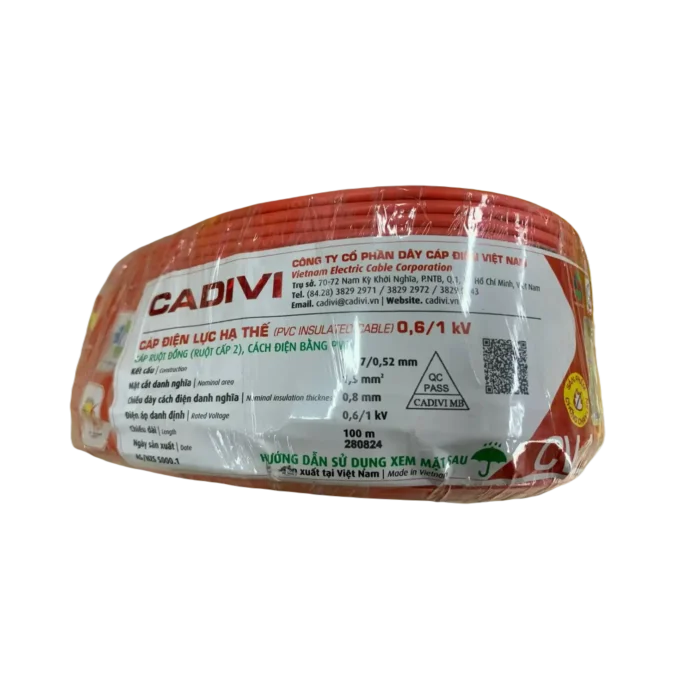 bl029372 day cap dien cv 1x15mm2 061kv mau do cadivi