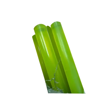Thanh nhựa PU, tròn đặc màu vàng neon D40xL1000mm