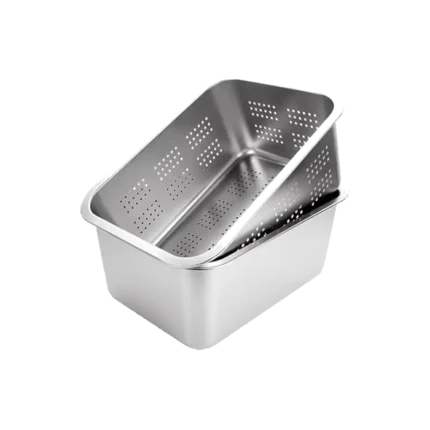bl036325 bo khay inox gom khay kin kt530x325x150mm va khay lo kt530x325x100mm